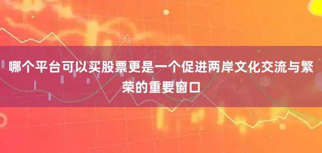 哪个平台可以买股票更是一个促进两岸文化交流与繁荣的重要窗口